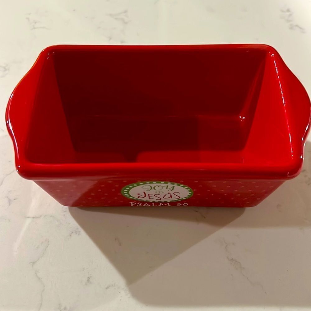 Christmas Red Ceramic Rectangular Cookware - Picture 3 of 10